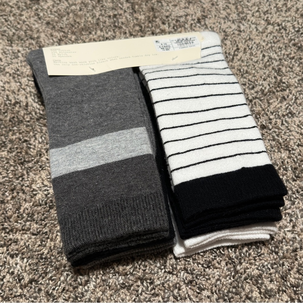 Target Gray and Black Crew Socks - 6 Pairs